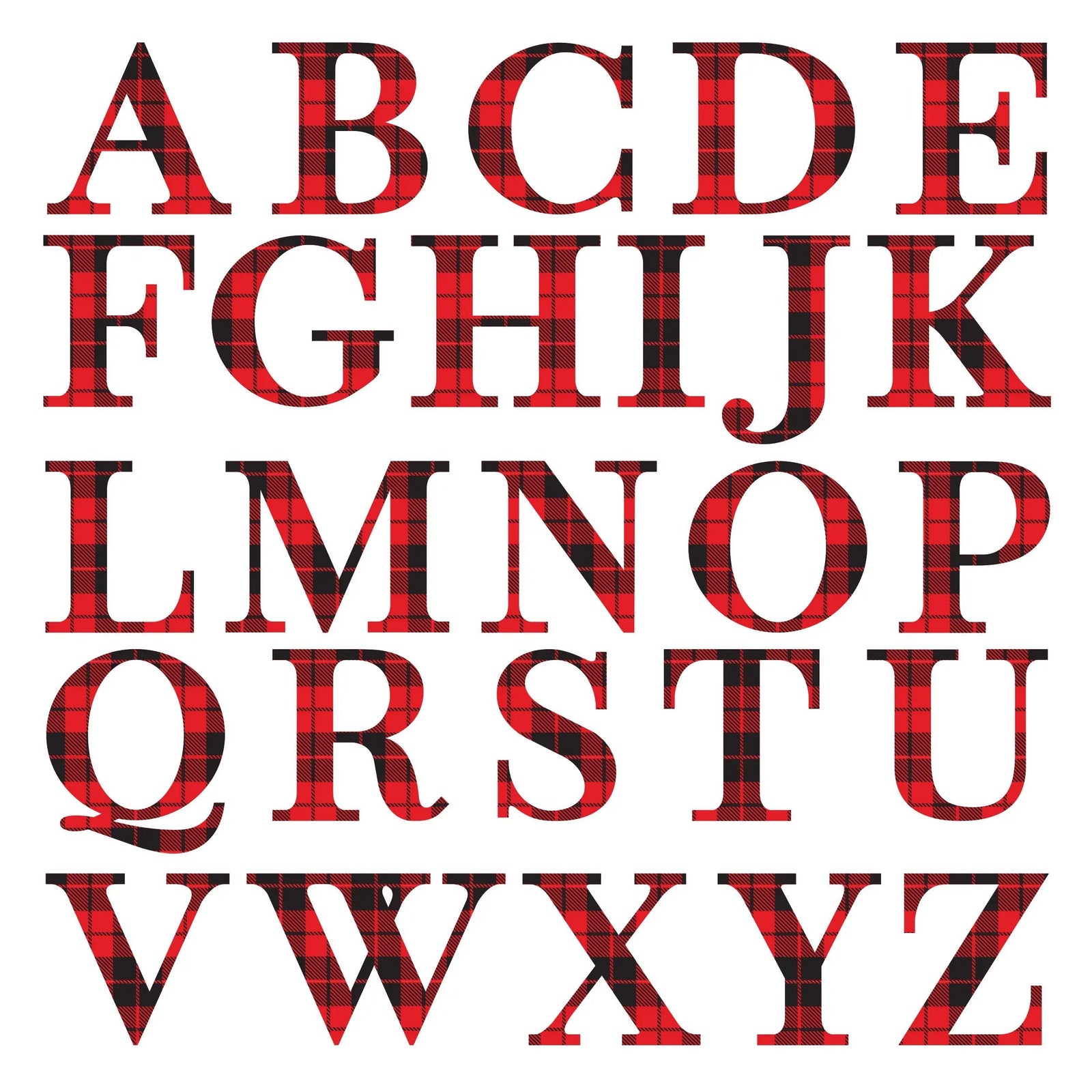 Bags & Luggage - Women's Bags - Cosmetic Bags & Cases Buffalo Plaid Initial Canvas Makeup Bag