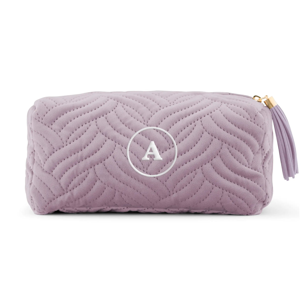 Bags & Luggage - Women's Bags - Cosmetic Bags & Cases Lavender Purple Velvet Quilted Makeup Bag