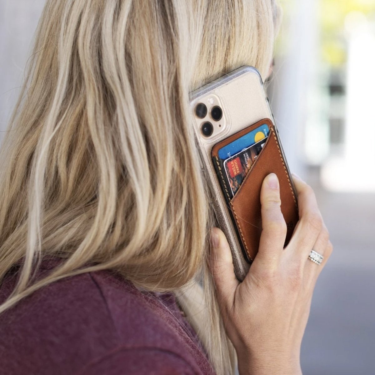 Bags &amp; Wallets Leather Adhesive Phone Wallet