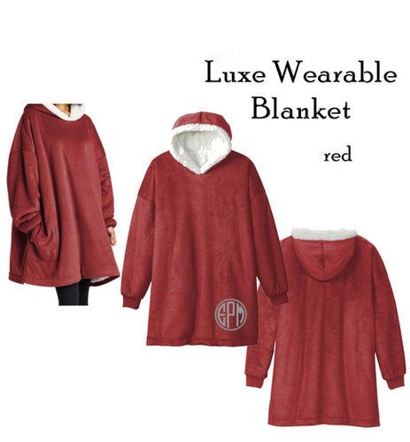 Blanket Monogrammed Wearable Hooded Blanket