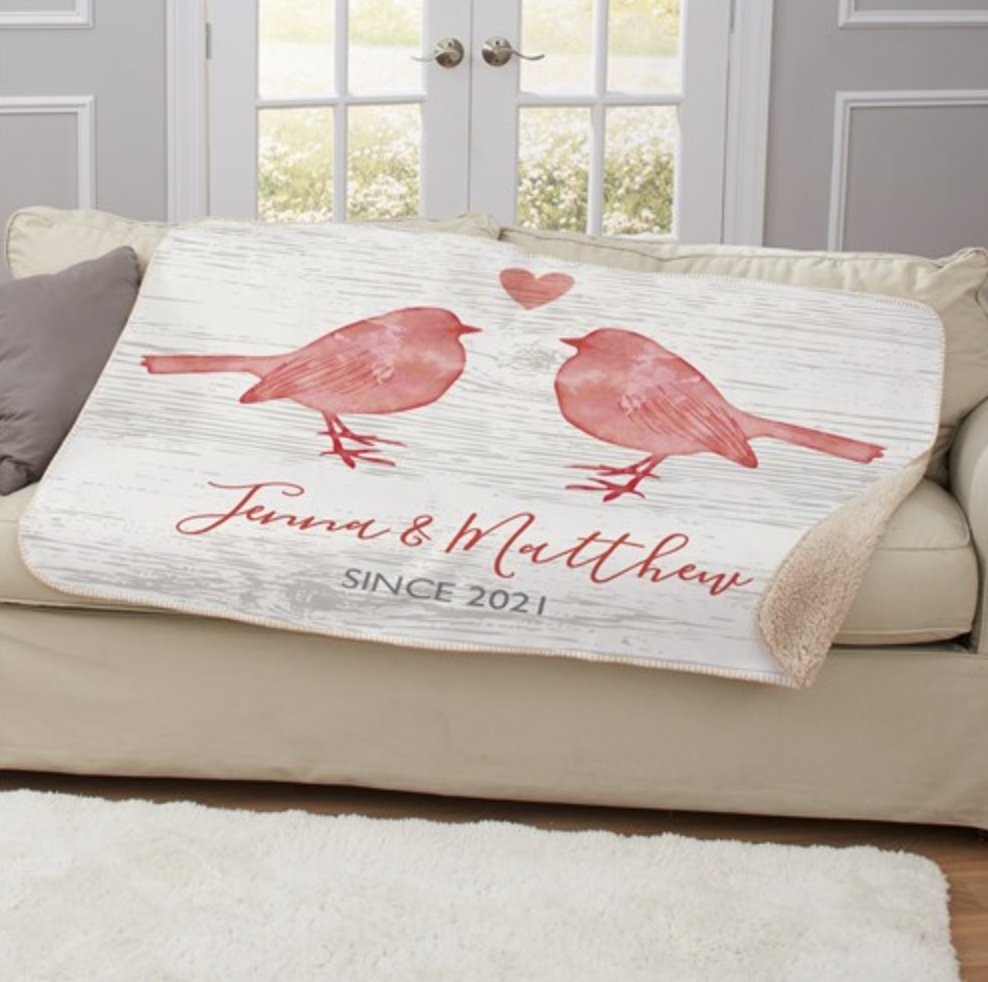Blankets Valentine&#39;s Love Bird Throw Blanket