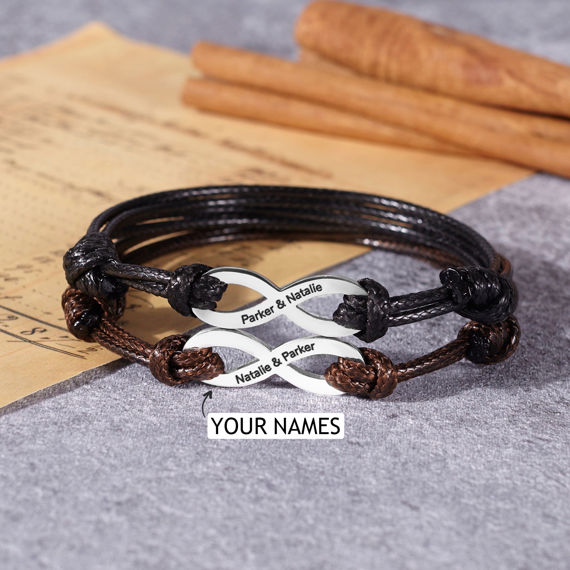 Buy Bracelet With Name Custom Infinity Bracelet Leather Name Online in India  - Etsy