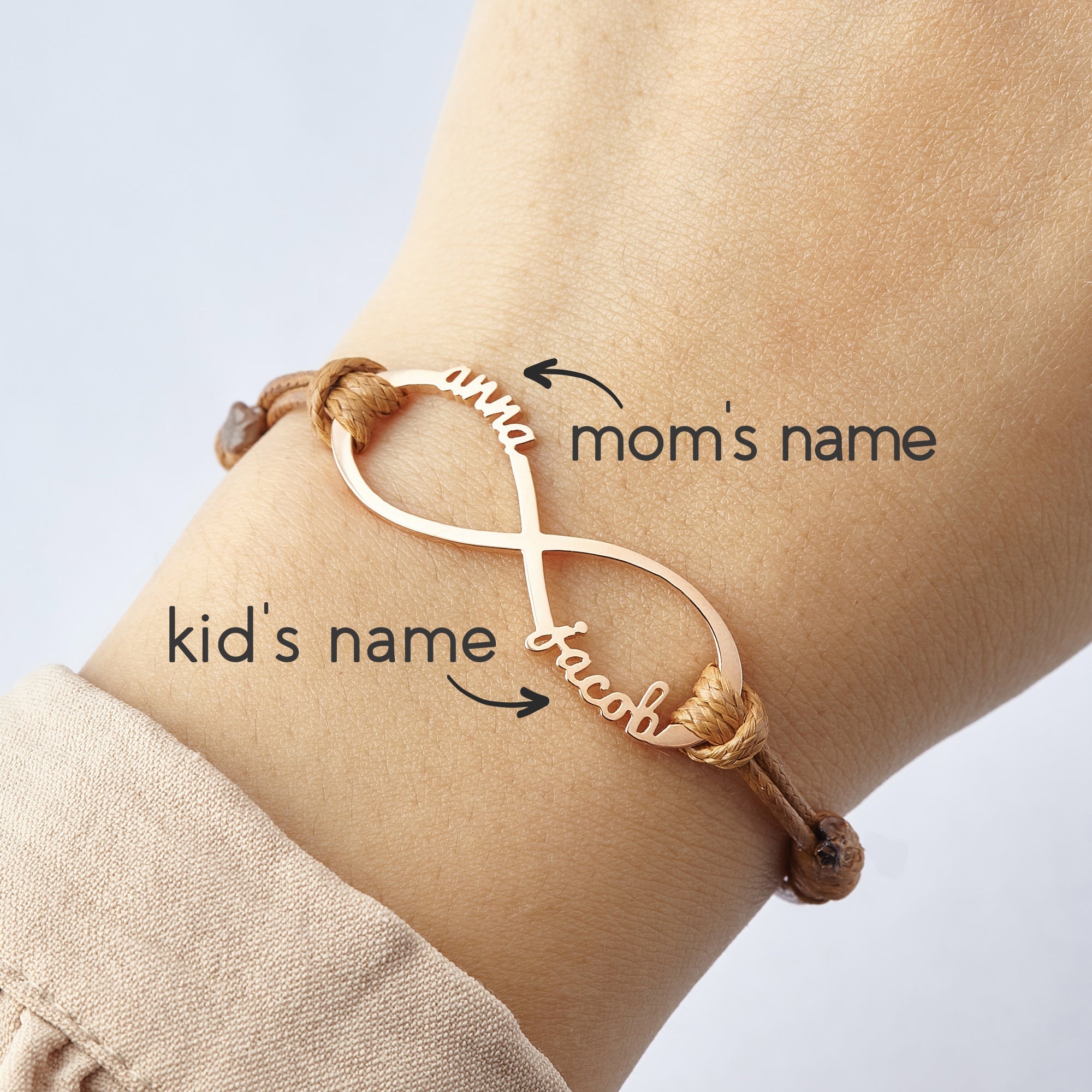 Mom Birthday Gifts - Mother's Necklace with Engraved Children Charms - Rose Gold Plated - Mom Necklace with Kid's Names