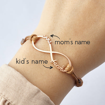 Bracelets Mom Bracelet With Kids Names, Infinity Bracelet With Names,Mom Jewelry