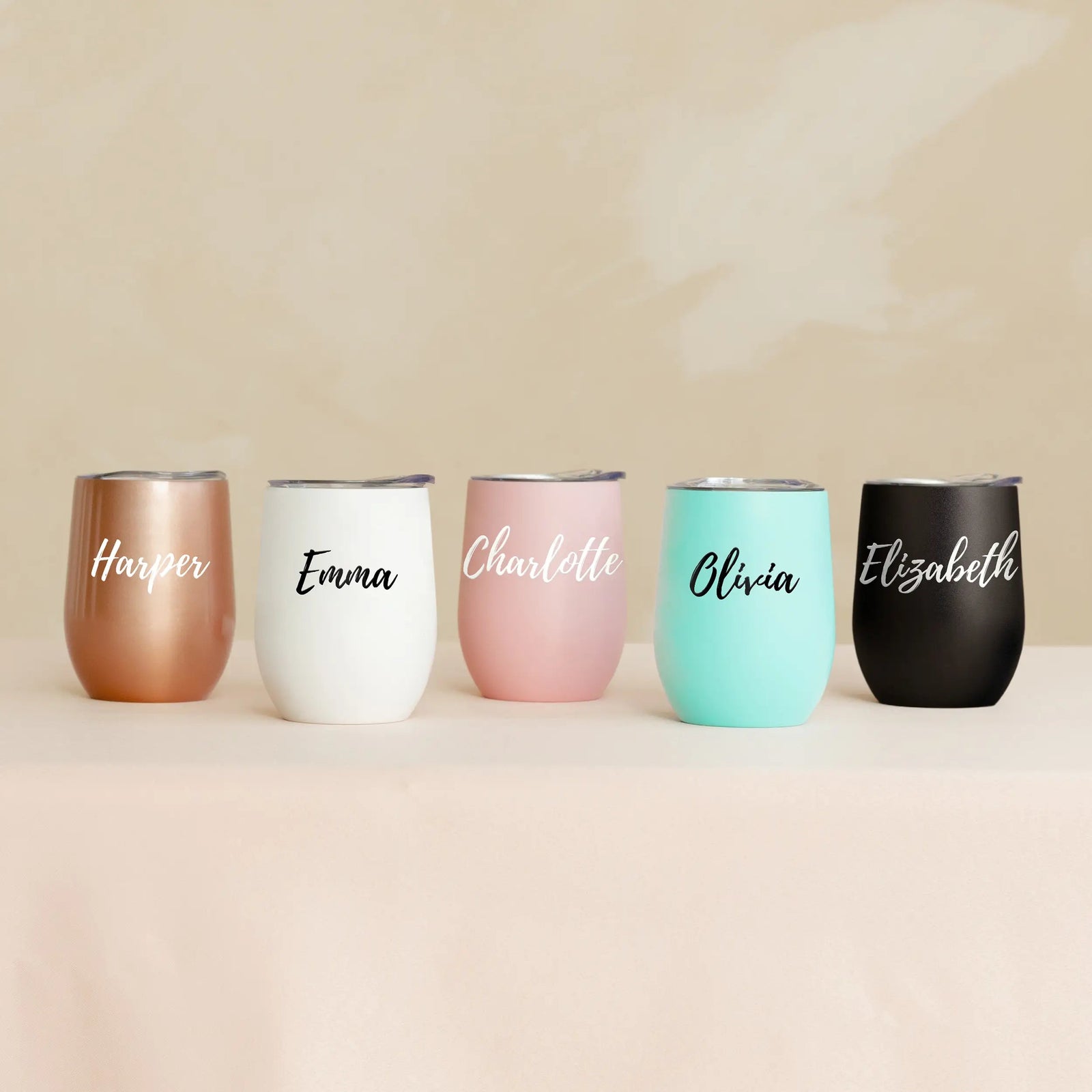 Classic Elegance Bridesmaid Personalized Stainless Insulated Wine Cup