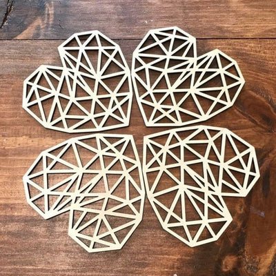 Coasters Geometric Heart Coasters