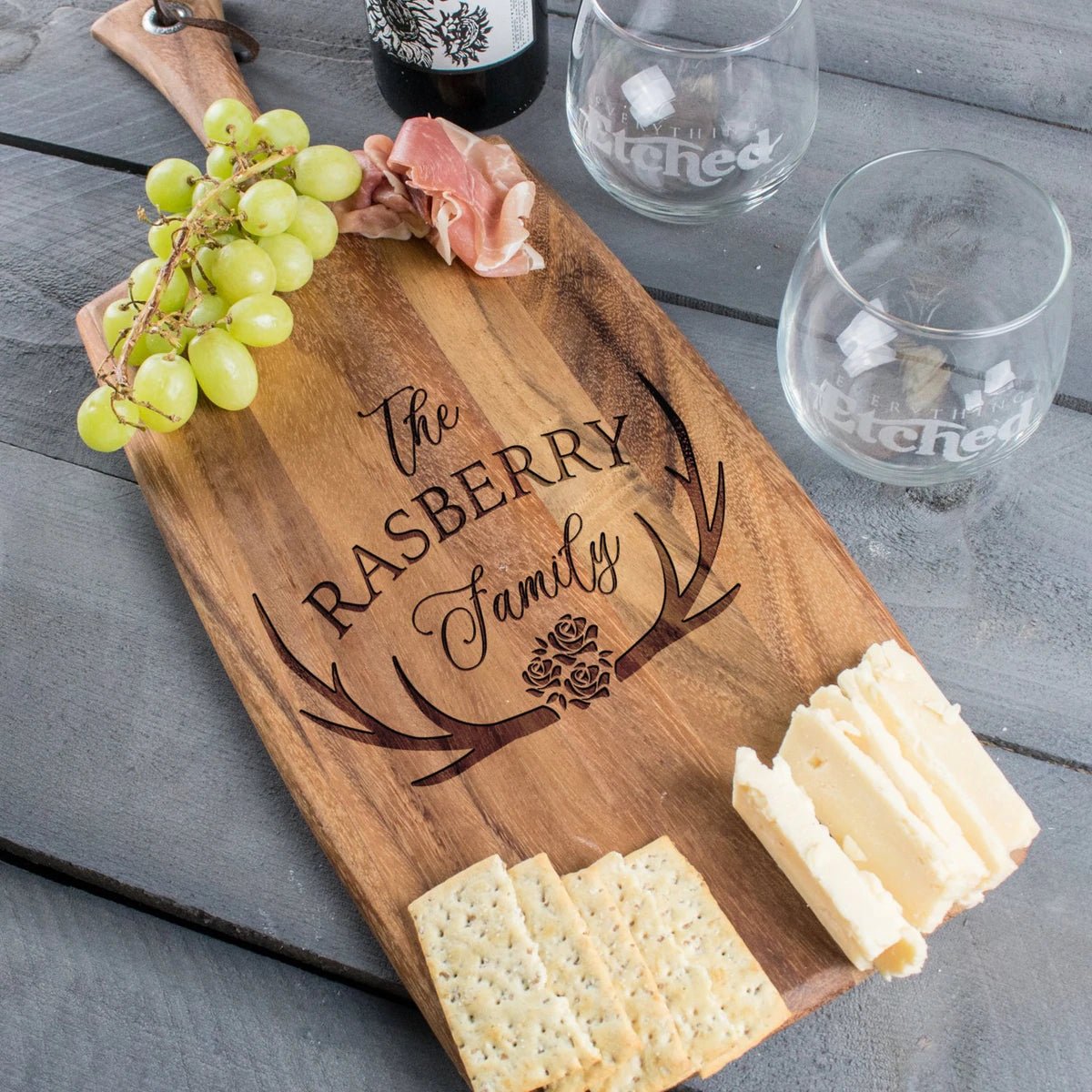 Cutting Board Antler & Flowers Cheese Board - Design: FM7