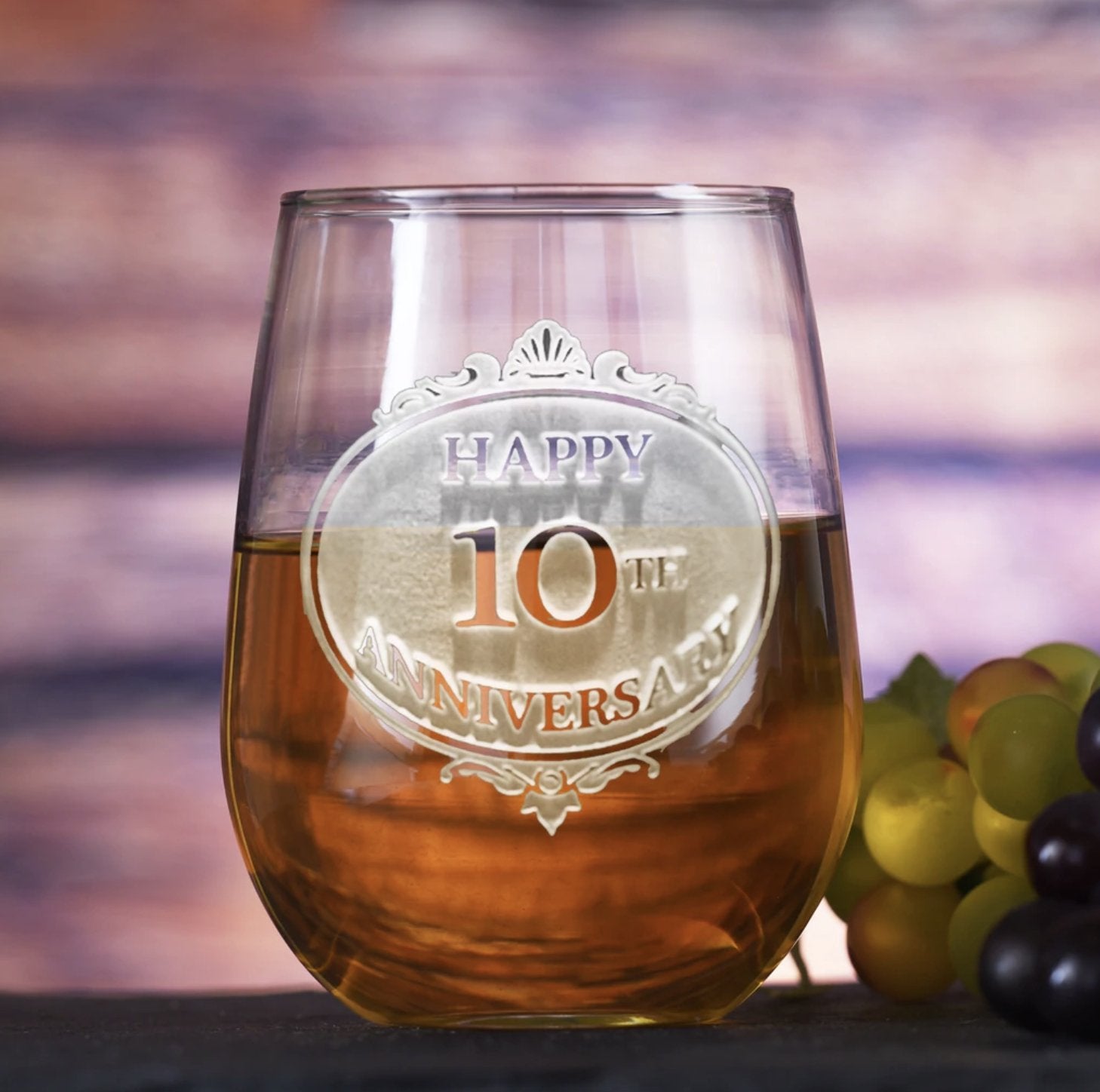 Drinkware 10th Anniversary Wine Glass