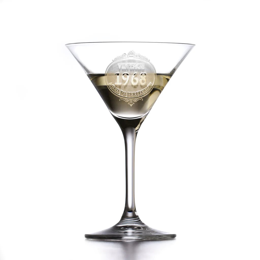 Drinkware Engraved Crystal Birthday Martini Glass
