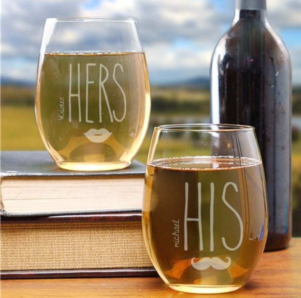 Drinkware His and Hers Wine Glasses
