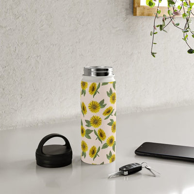 Drinkware Sunflower Handle Lid Water Bottle