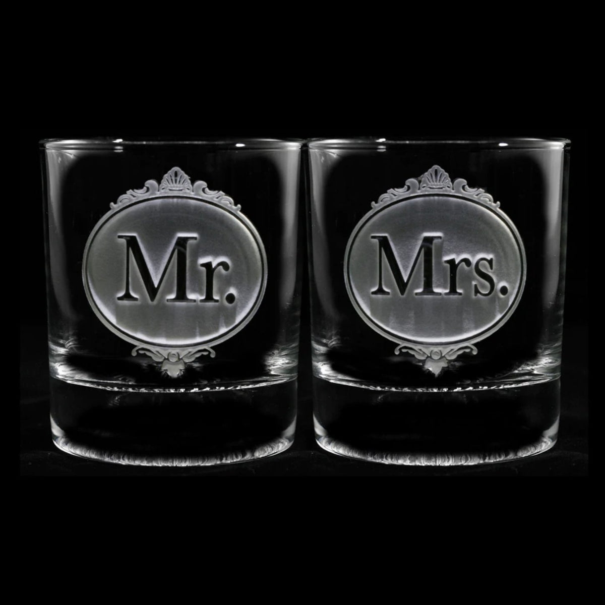 Glassware Mr & Mrs Whiskey Glass Set