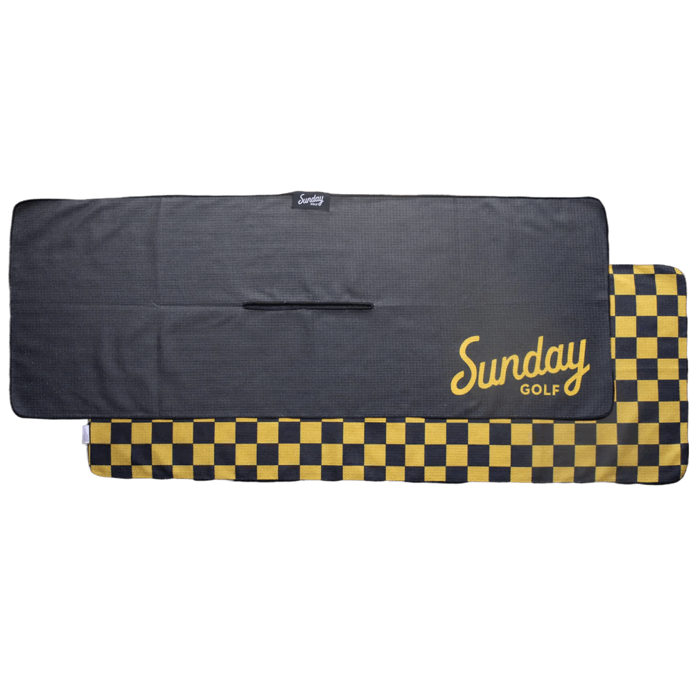 Golf Black &amp; Yellow Tailgate Golf Towel