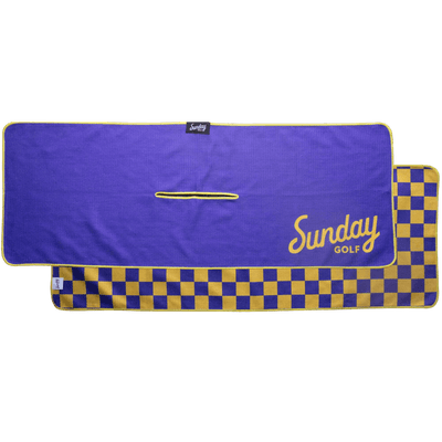 Golf Purple & Yellow Tailgate Golf Towel