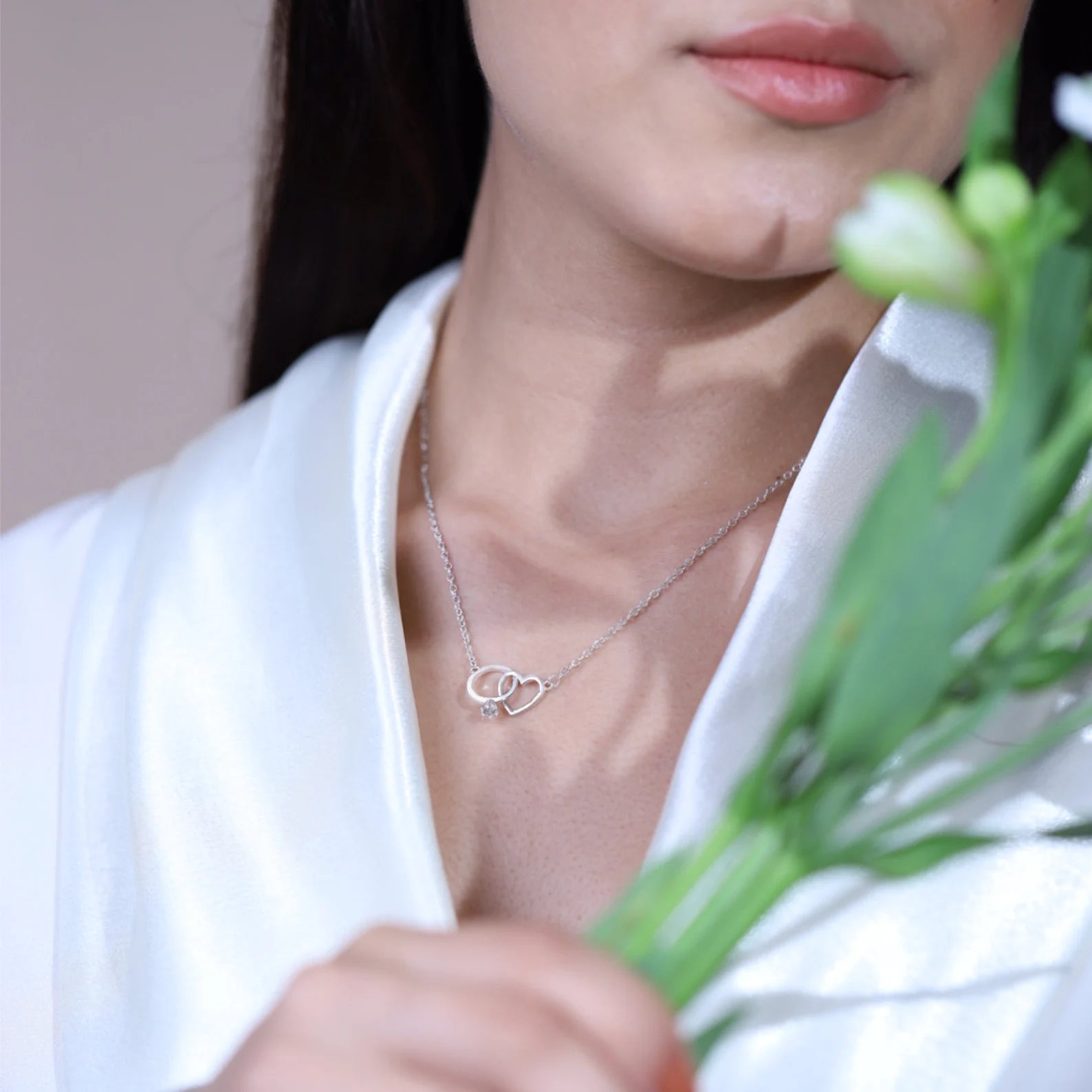 Heart And Ring Interlocked Necklace