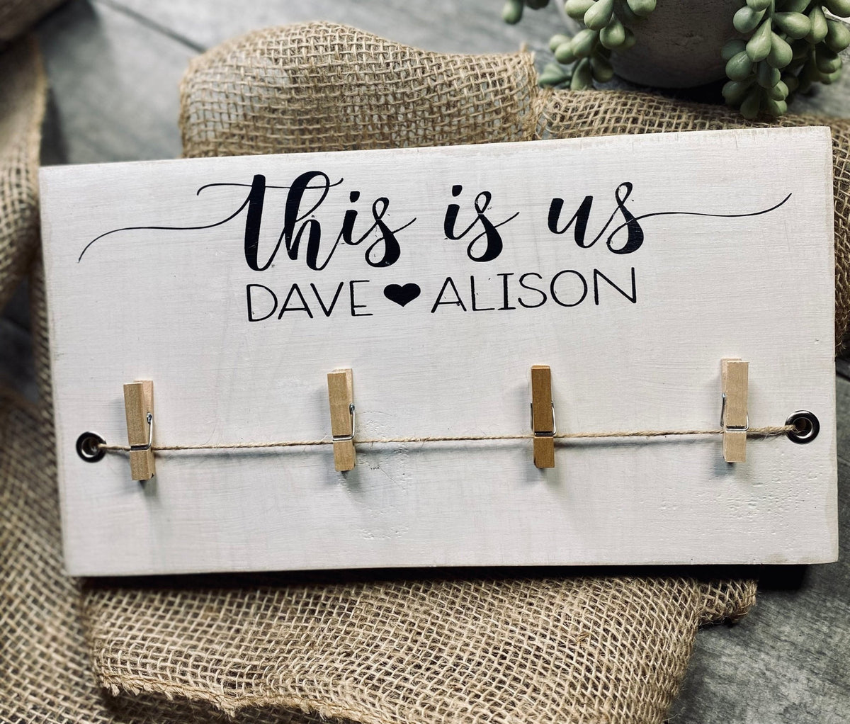 Home Decor This is Us Photo Display Board, Picture Holder, Personalized Photo