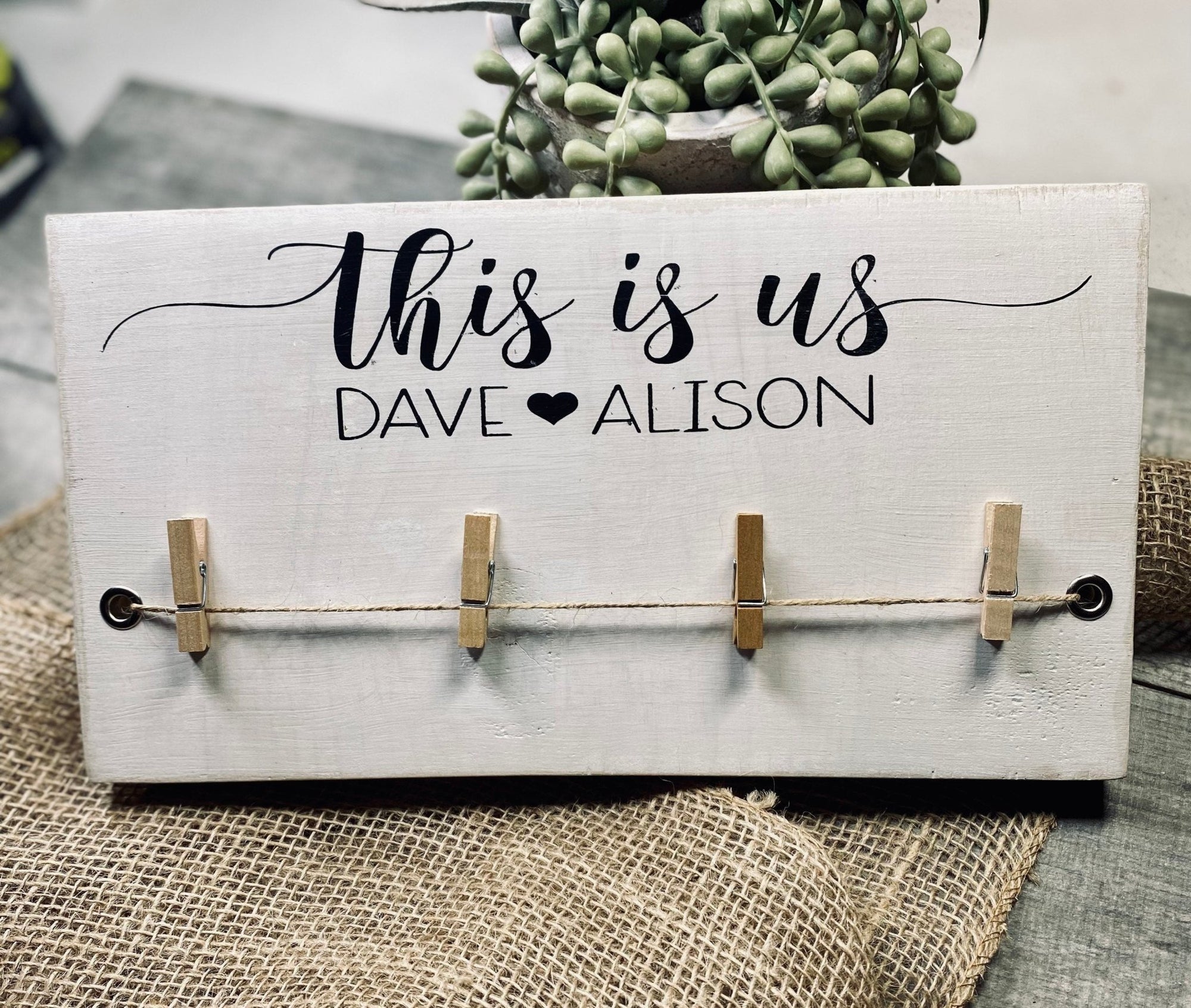 This is Us Photo Display Board, Picture Holder, Personalized Photo