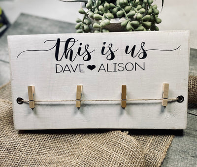 Home Decor This is Us Photo Display Board, Picture Holder, Personalized Photo