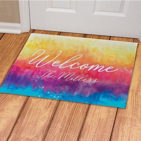 Home &amp; Garden Personalized Tie Dye Colors Doormat