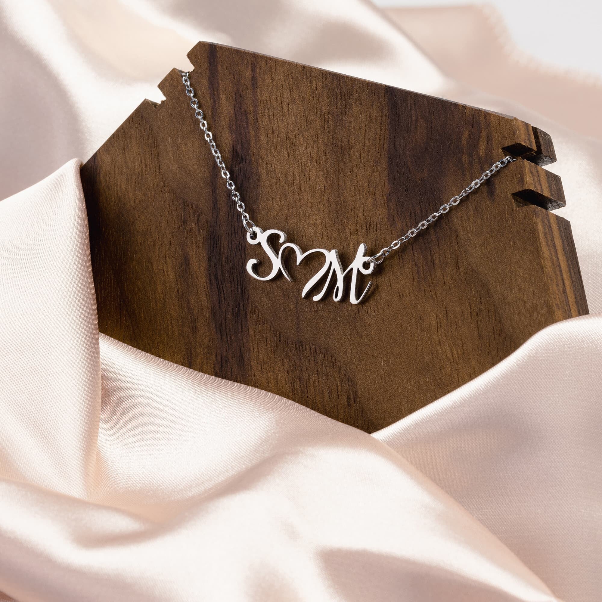 Magnetic Couple Necklaces with Custom Initial Letters