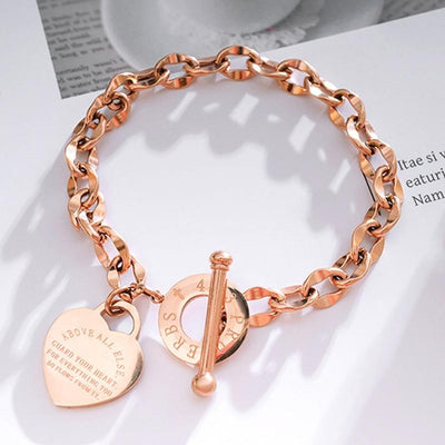 Jewelry & Watches Fashion Love Heart Bracelet&Bangle Eternal Love Pendant Stainless
