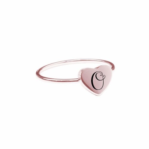Jewelry & Watches O Comfort Fit Initial Heart Ring