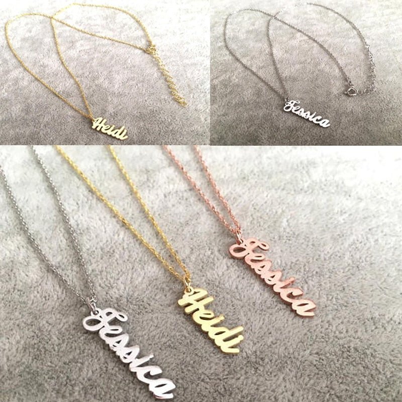 Jewelry & Watches Vertical Name Necklace Personalized