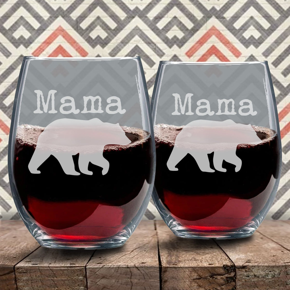 Mama Bear Wine Glass