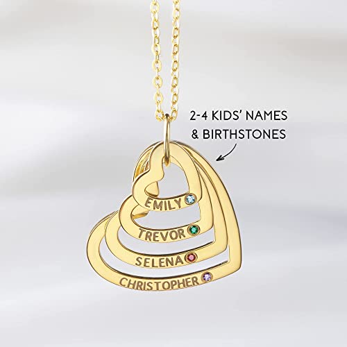 Necklaces Kids Names Birthstones Mother Necklace Heart