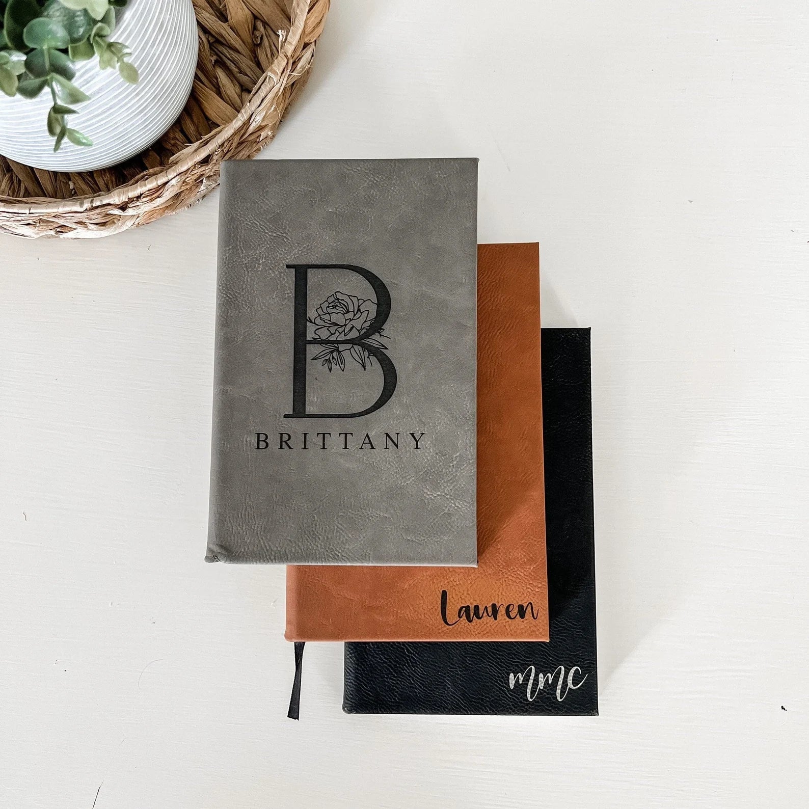 Leather Journal for Her - Laser Engraved Custom Name Cover ...