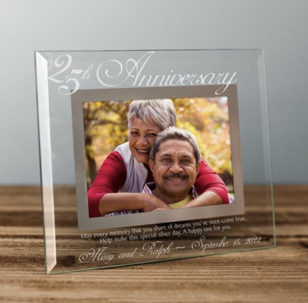 Picture Frame 25th Anniversary Glass Frame