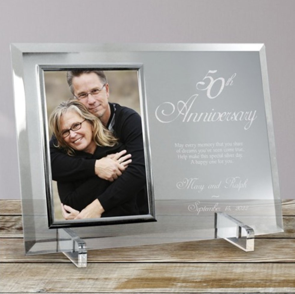 Picture Frame 50th Anniversary Glass Frame