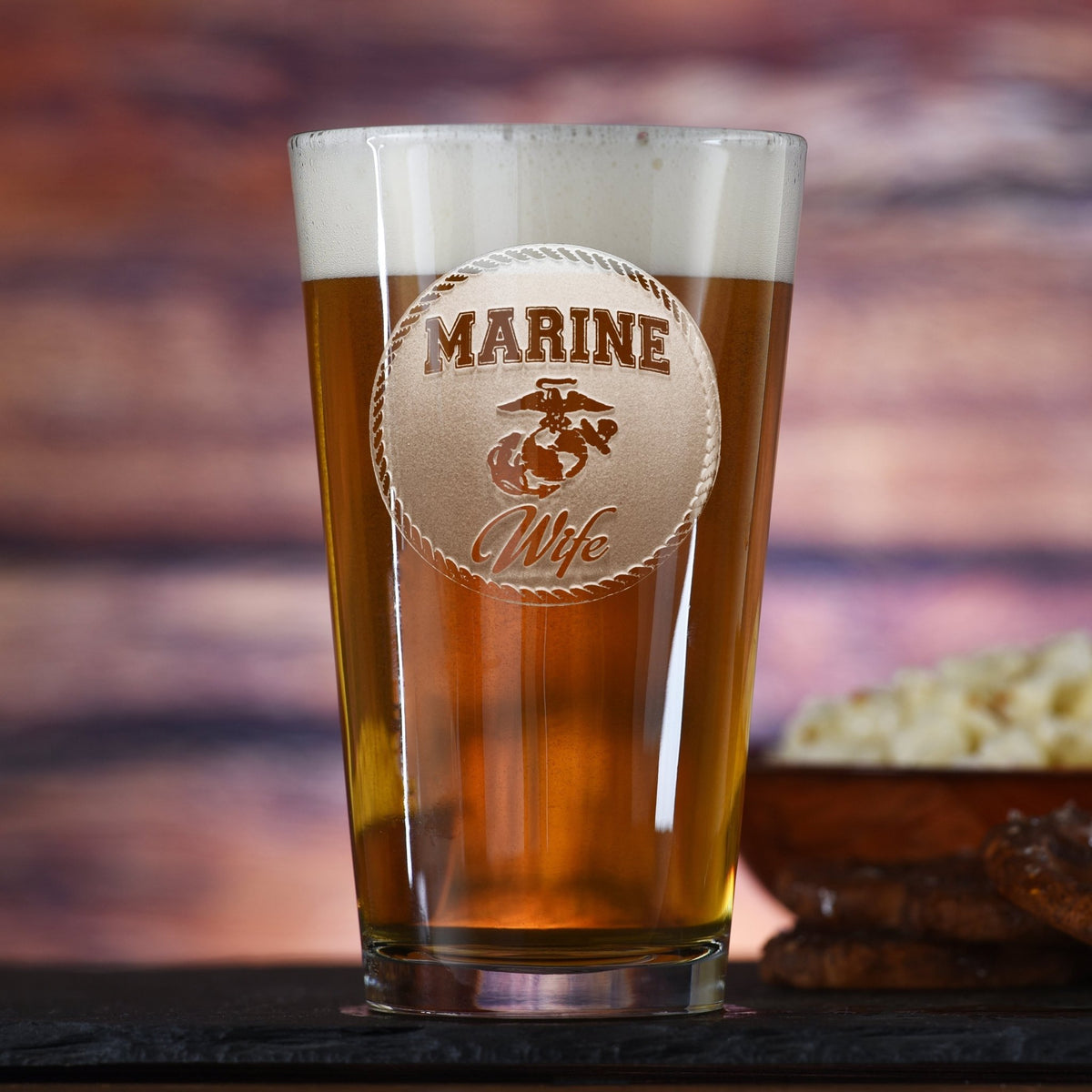 pint glass Marine Wife Pint Pub Beer Glass
