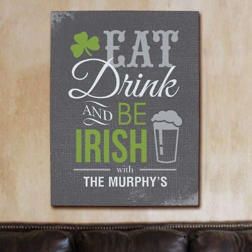Pub Signs Personalized Irish Welcome Wall Canvas