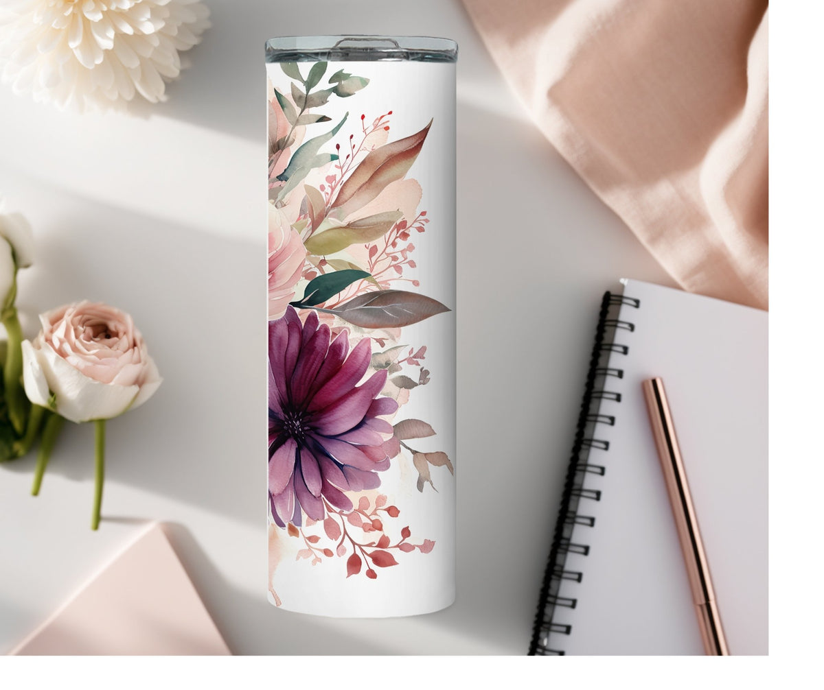 Purple Flowers Sipping Tumbler