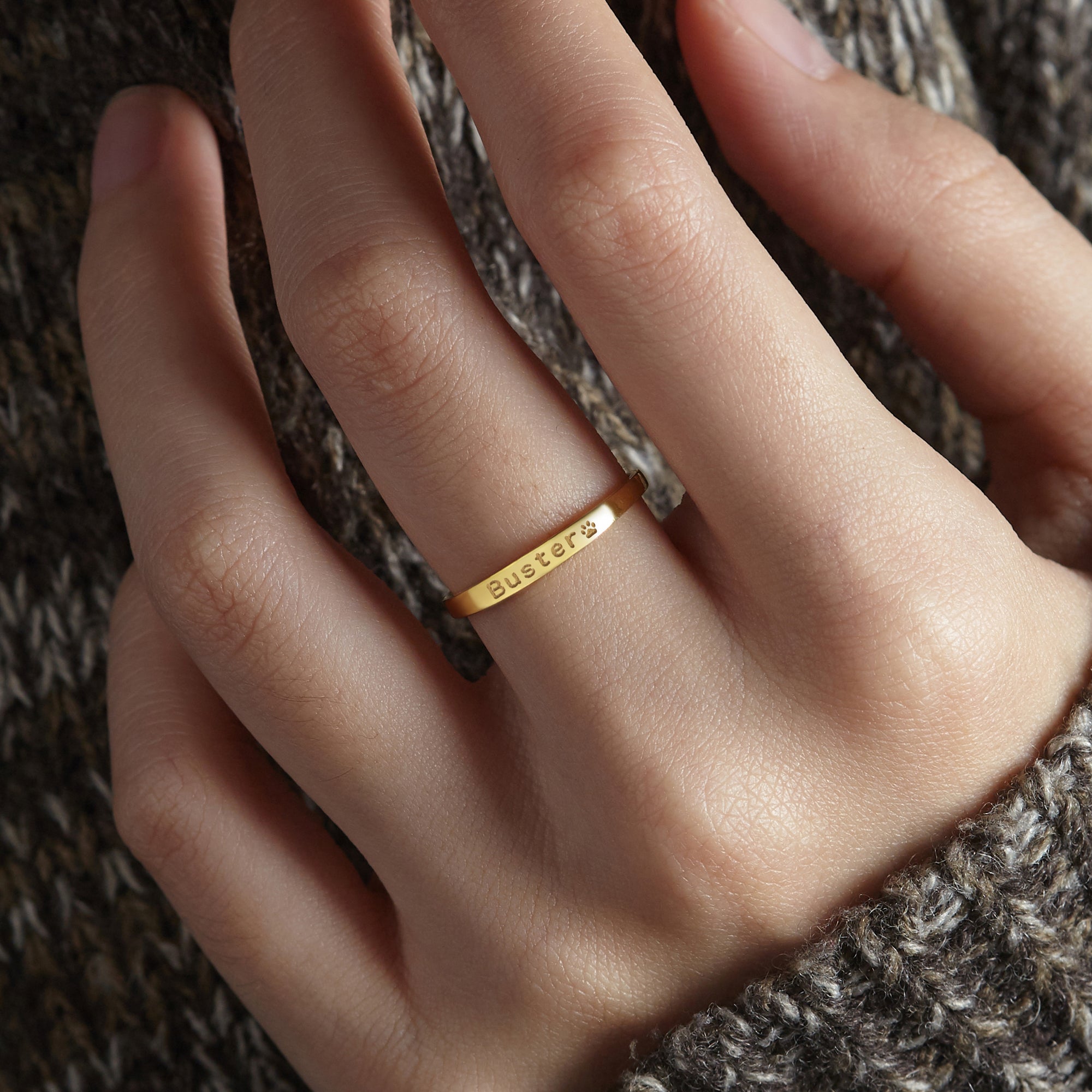 Stackable Bar Name Ring With Black Stone in 18k Gold Plating over 925  Sterling Silver | JOYAMO - Personalized Jewelry