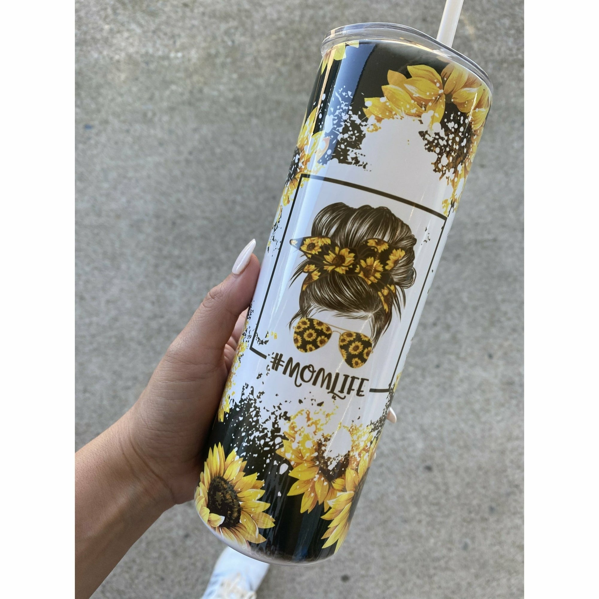 Momlife Mom Sunflower Tumbler 20oz