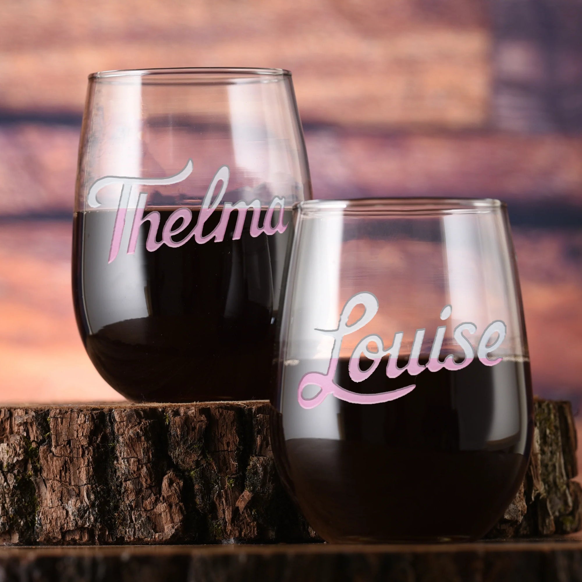 Best Mom and Daughter Stemless Wine Glass Set of 2- Wine Glasses