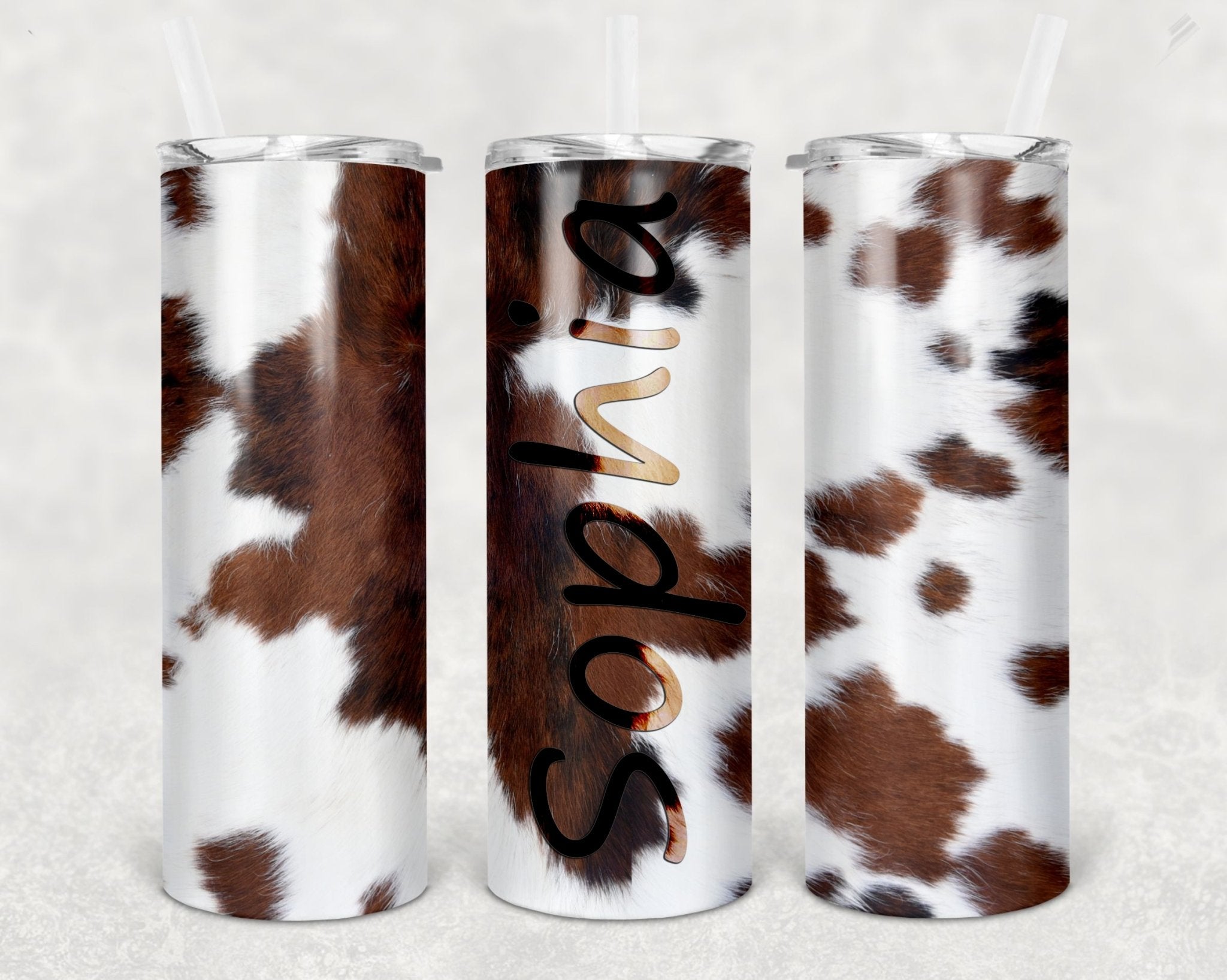 Cow Print Tumbler Skinny Tumblers With Lids And Straws for Women