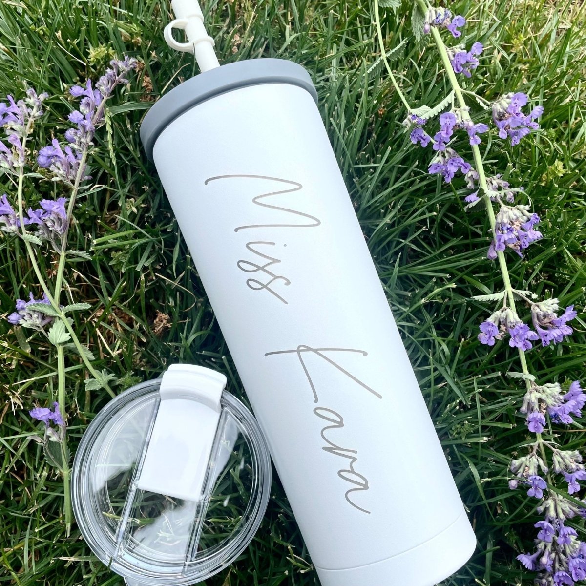 Personalized Sweet Sips Tumbler with custom name engraving