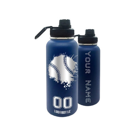 Water Bottle Baseball Engraved Water Bottle