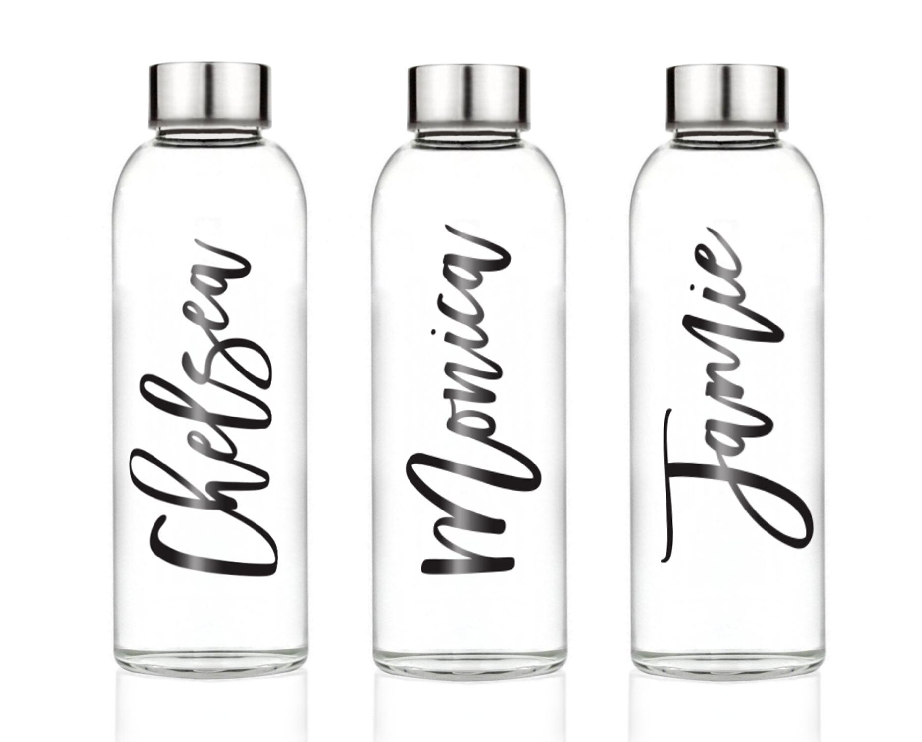 Clear Glass Water Bottle - Groovy Girl Gifts
