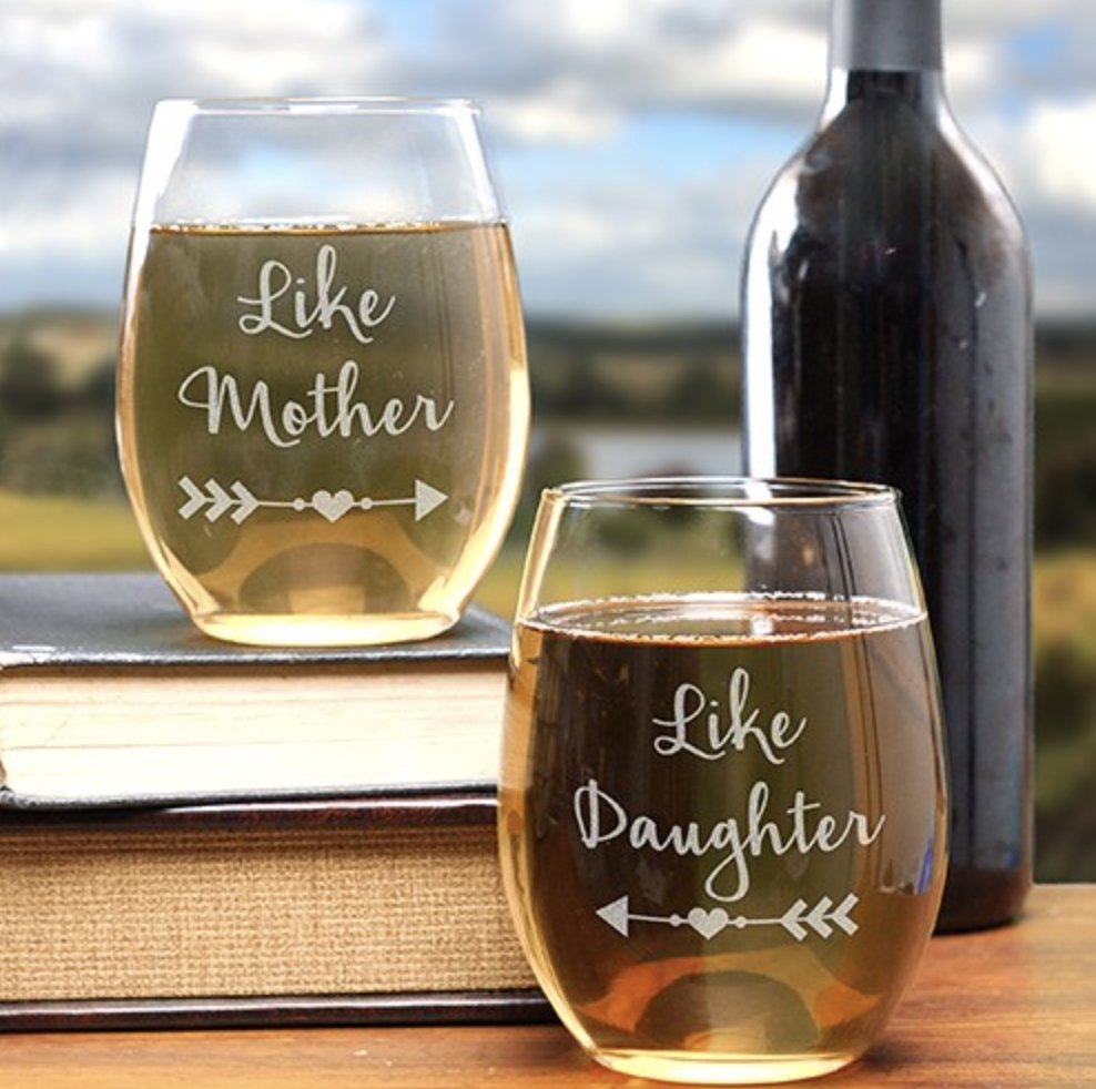 Wine Glass Like Mother Like Daughter Wine Glass Set