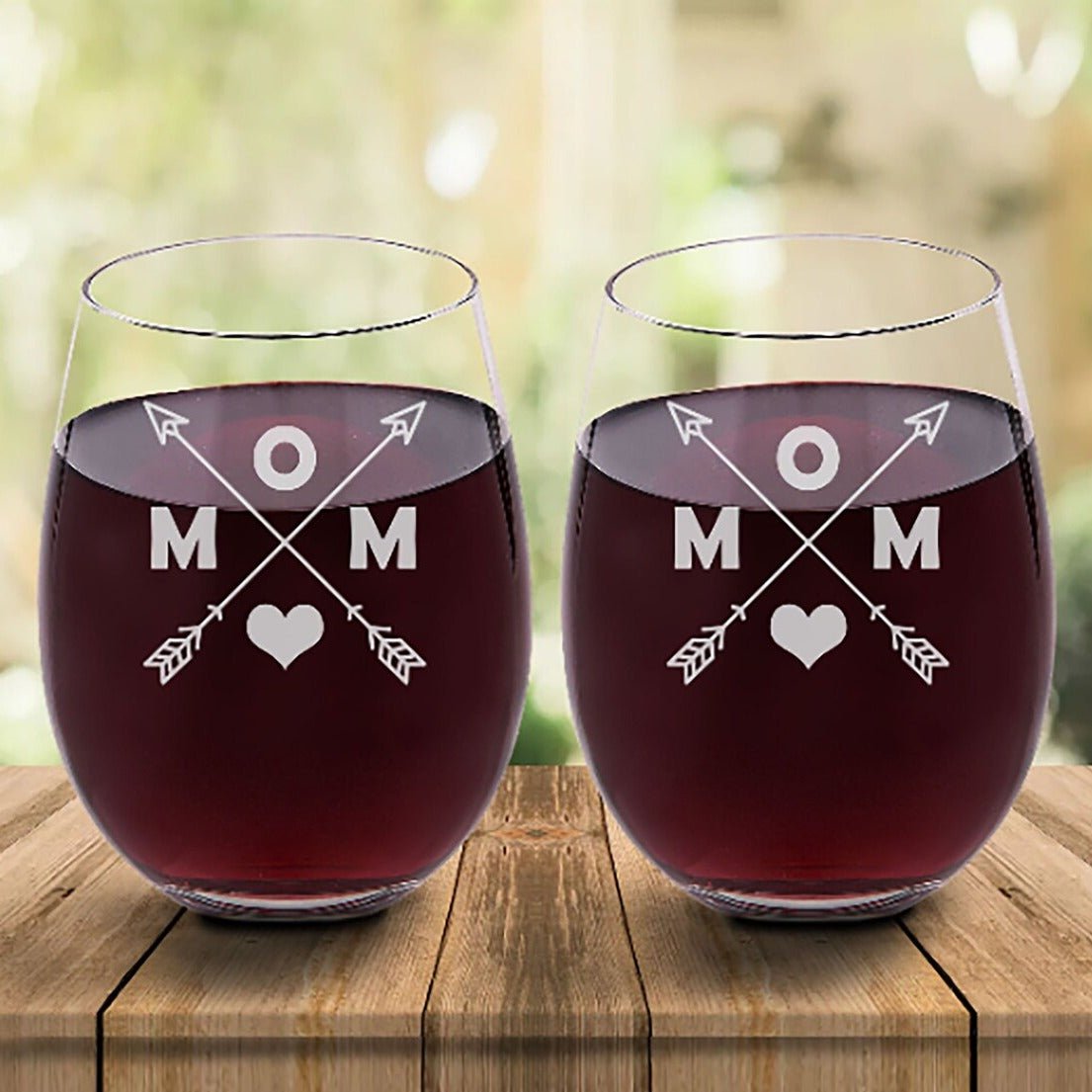 Wine Glass Mom Engraved Stemless Wine Glass